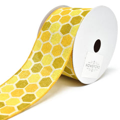 Variation Hex Wired Printed Canvas Ribbon, 2-1/2-Inch, 10-Yard