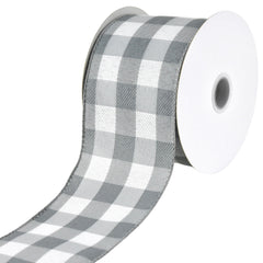 White Buffalo Plaid Wired Ribbons