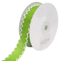 Scalloped Edge Faux Jute Ribbon, 1-inch, 10-yard