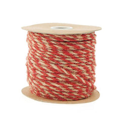 Bi-Colored Jute Twine Cord Rope Ribbon, 5/64-Inch or 2.5 mm, 50-Yard