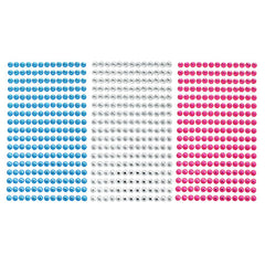 Round Rhinestone Gems Sticker Strips, 1/4-inch, 17-count