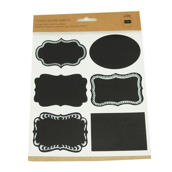 Chalkboard Label Stickers, Assorted Shaped, 3-inch, 24-count