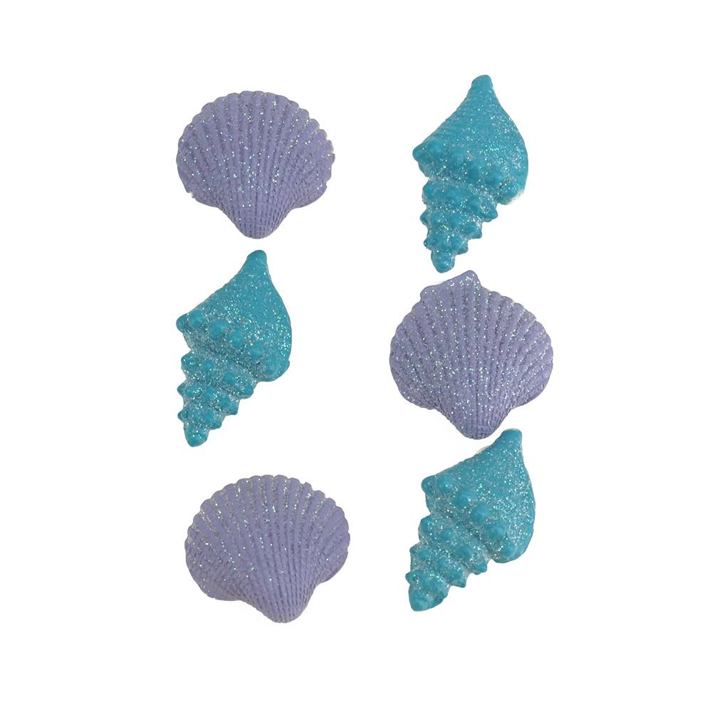 3D Resin Self-Adhesive Seashell Accents, 6-Piece