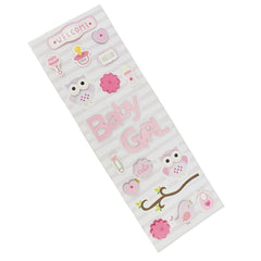 3D Baby Shower Items Sticker Sheet, 18-piece