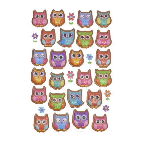 Assorted 3D Owl Stickers, 31-Piece