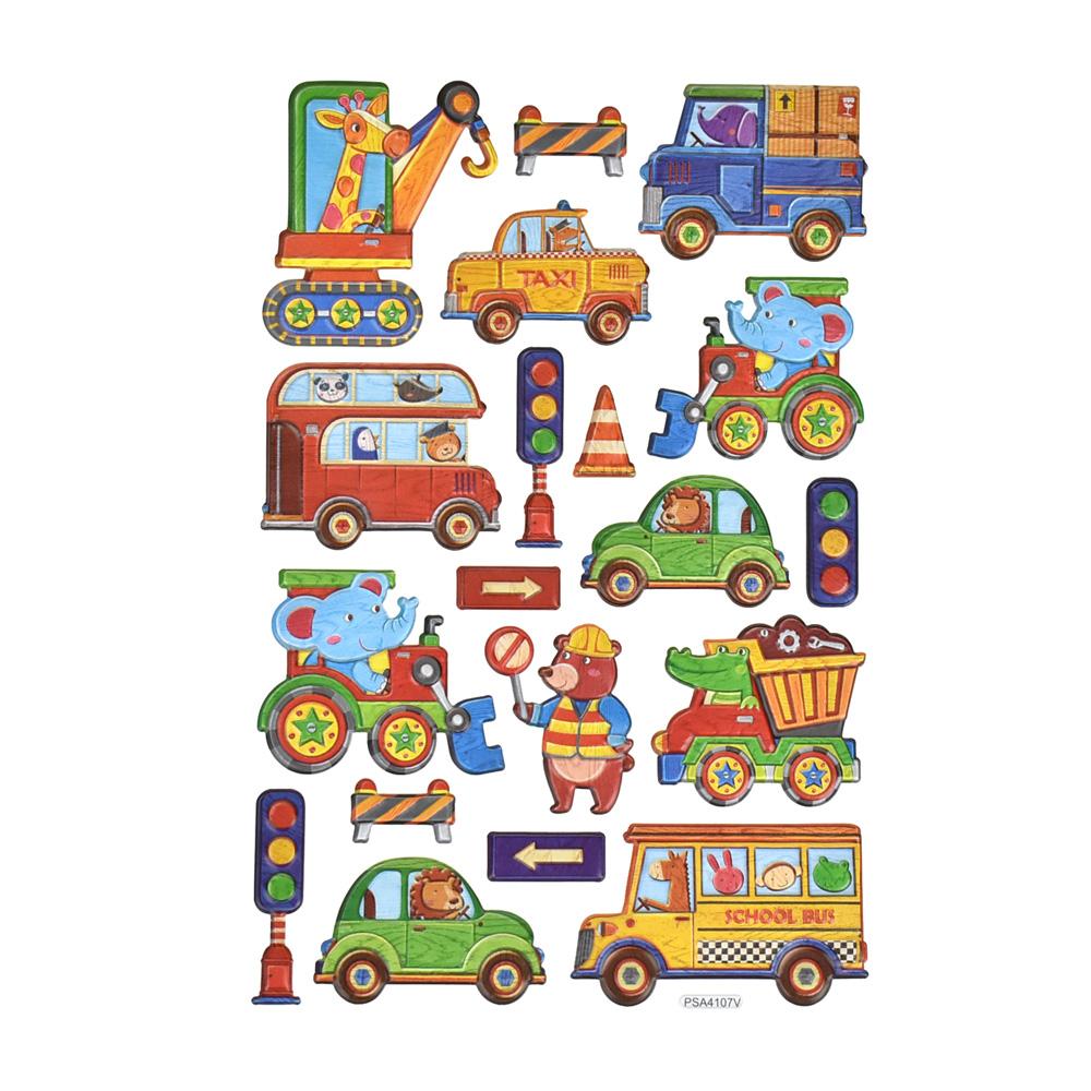 On The Go Animals 3D Puffy Stickers, 19-Piece