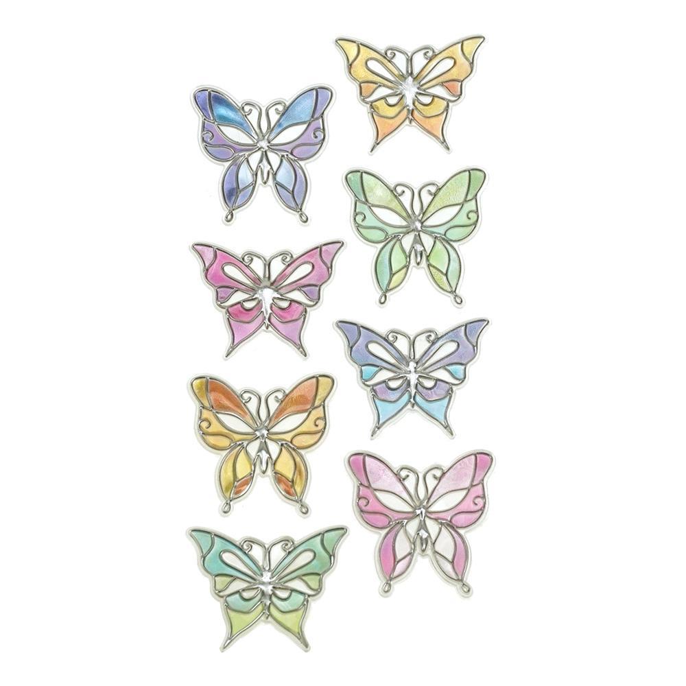 Scaly Butterfly Foil Craft Stickers, 8-Piece