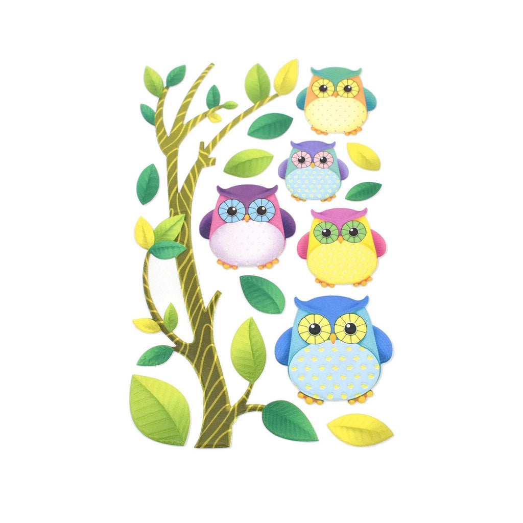 Owl Buddies Soft Touch Stickers, 13-Piece