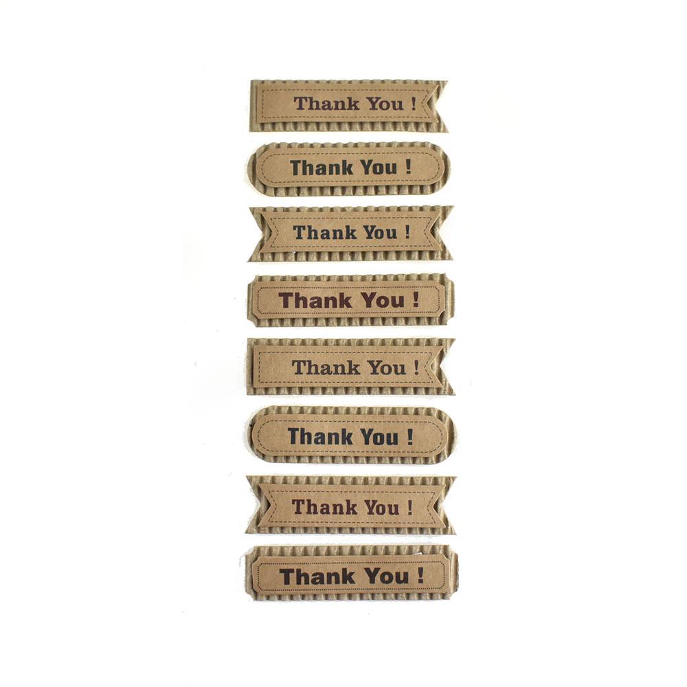 Handmade Thank You Self-Adhesive Sentiment Tags, 8-Piece