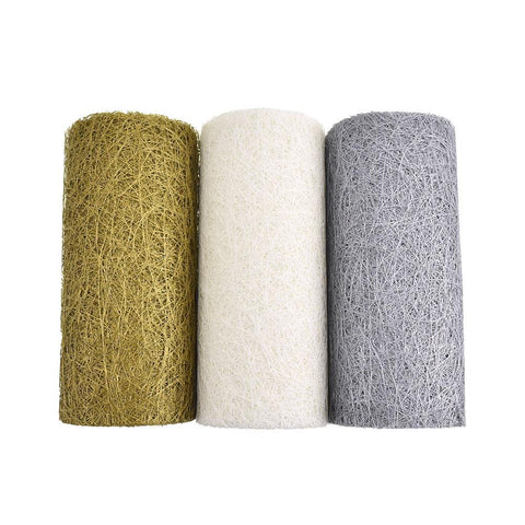 Rustic Faux Sisal Web Ribbon, 6-Inch, 10-Yard