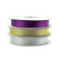 Metallic Taffeta Christmas Ribbons, 25-yard