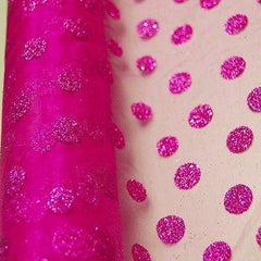 Glitter Dots Organza Roll, 19-Inch, 5 Yards