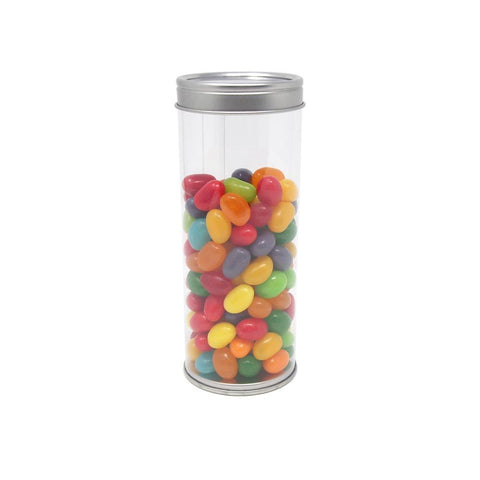 Party Favor Cylinder with Clear Window Tin Lid, 5-Inch
