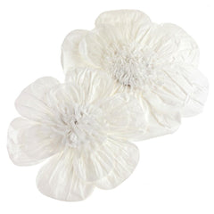 Paper Scalloped Magnolia Wall Flower, Assorted Sizes, 2-Piece