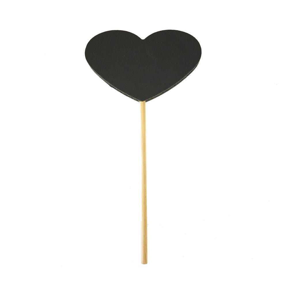 Heart Chalkboard Stick, Black, 7-3/4-Inch