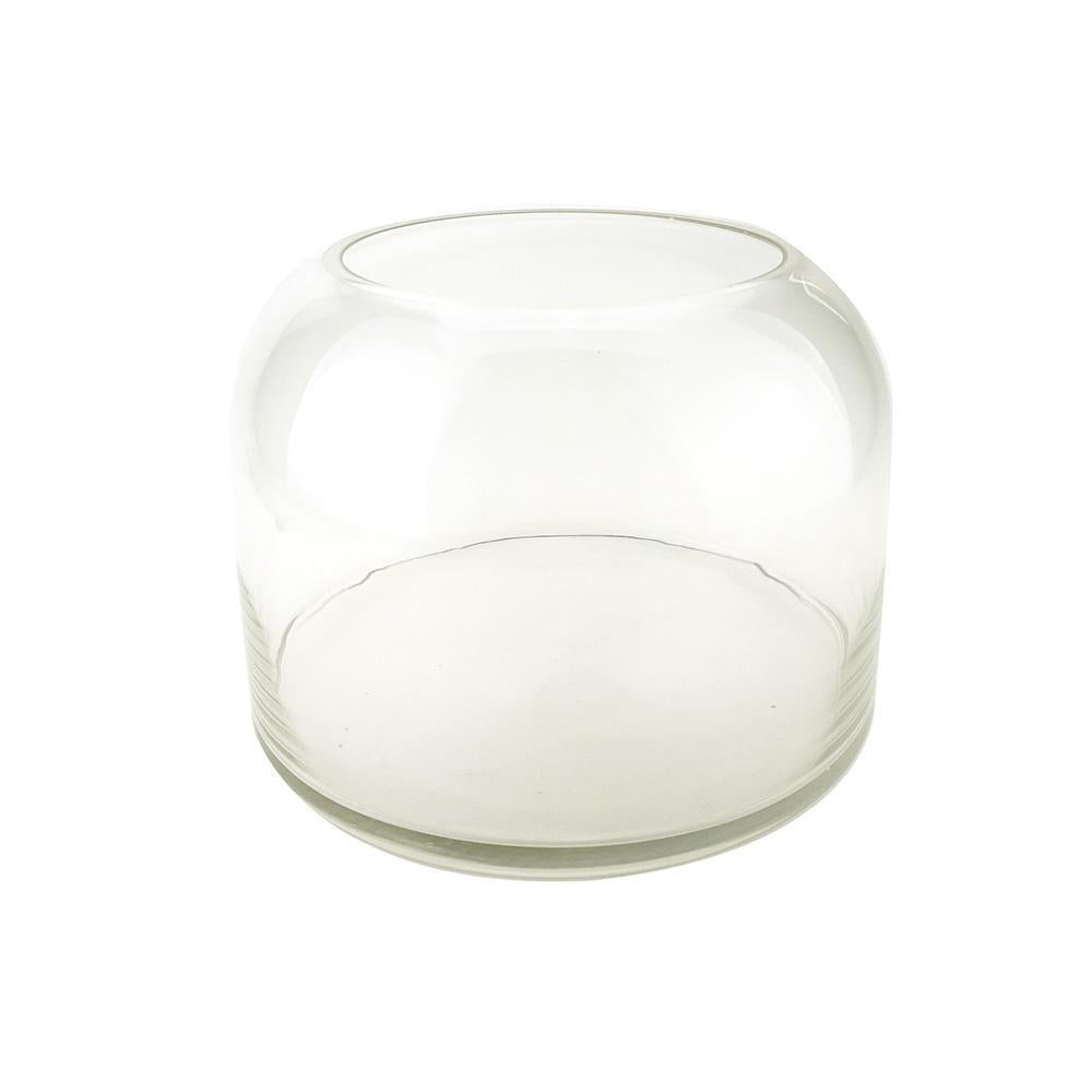 Flat Bottomed Domed Glass Vase, 7-Inch