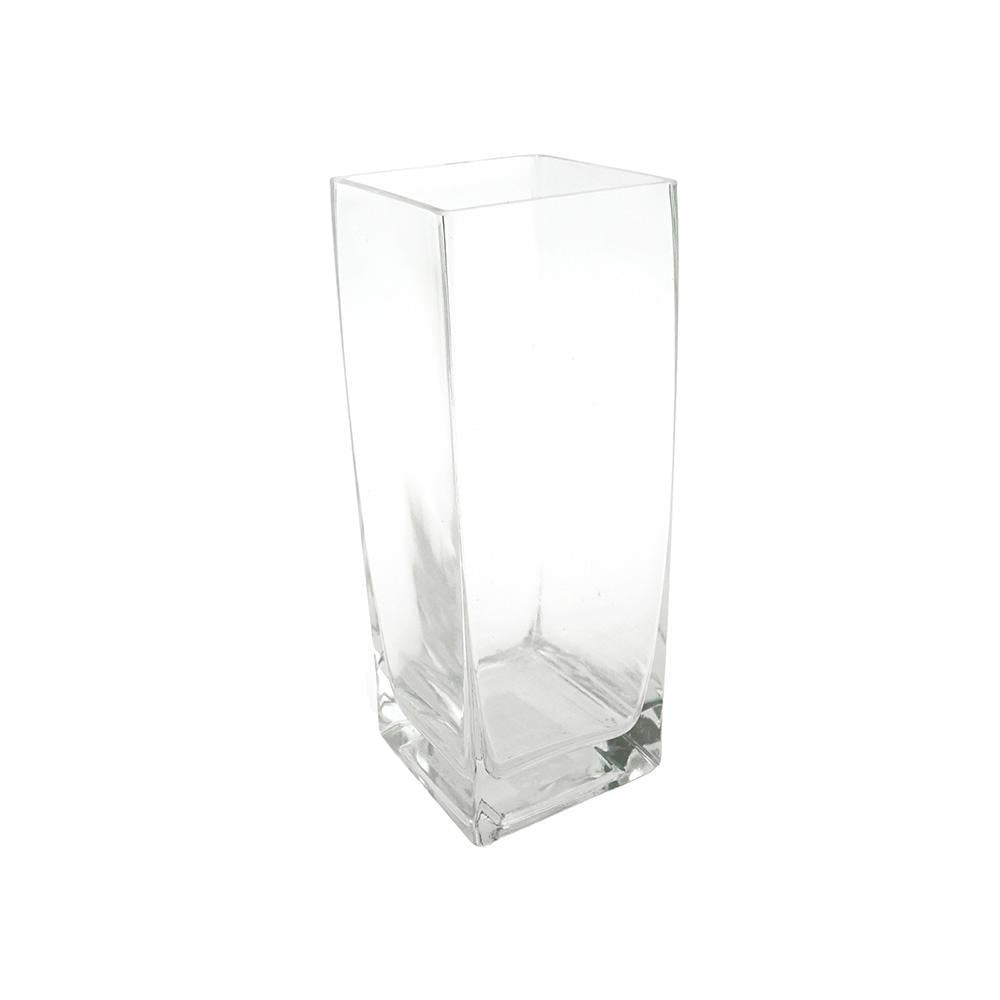 Tall Clear Rectangular Vase, 8-Inch [Closeout]