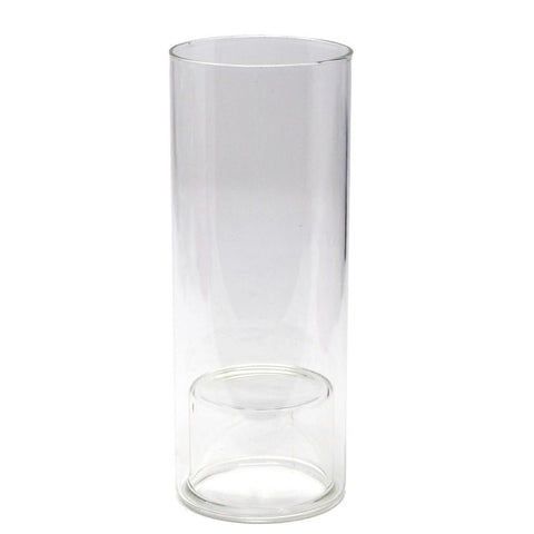 Clear Glass Cup Taper Candle Holder, 7-Inch