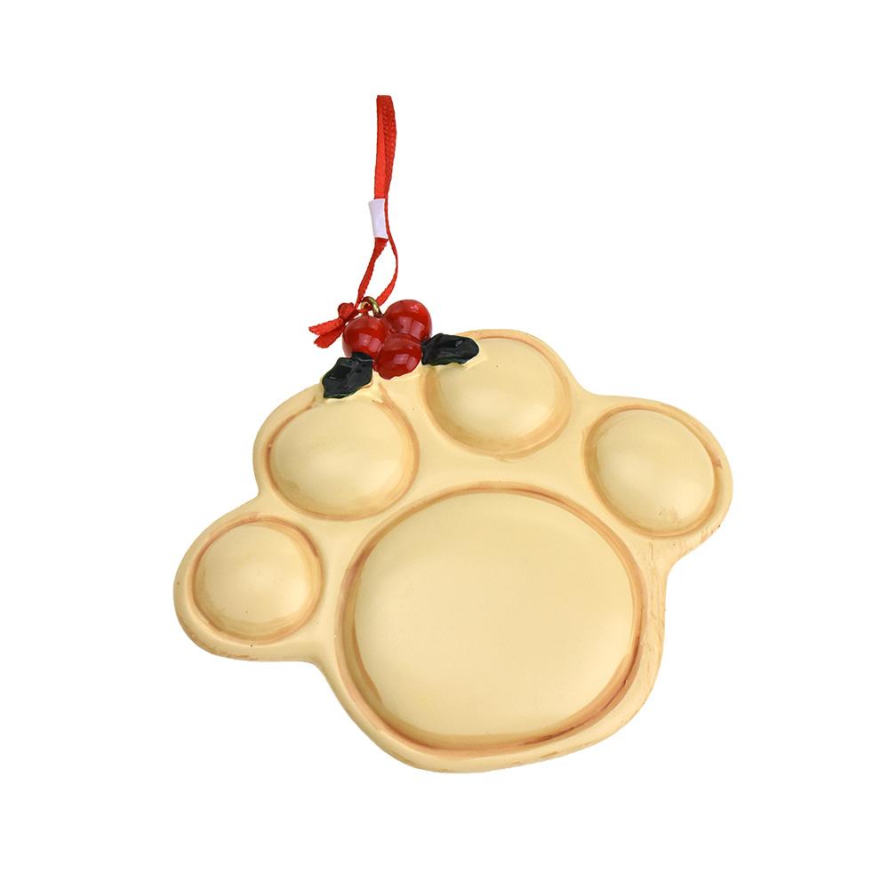 Resin Puppy Paw Christmas Ornament, 3-1/4-Inch