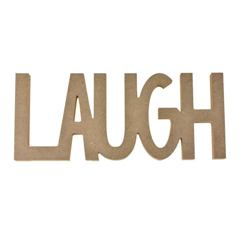 Inspirational Laugh DIY Rustic Wood Craft, Brown, 11-3/4-Inch