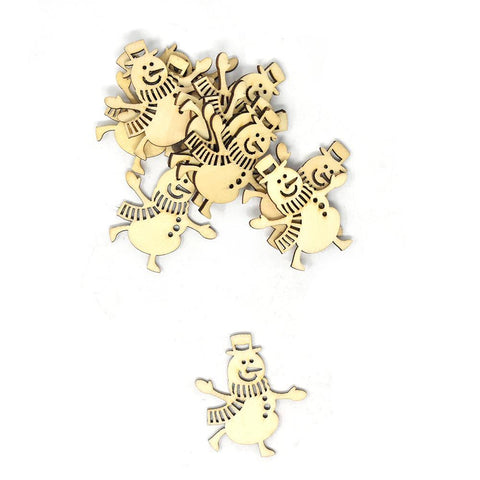 Holiday Laser Cut Snowman Wood Shapes, 12-Count