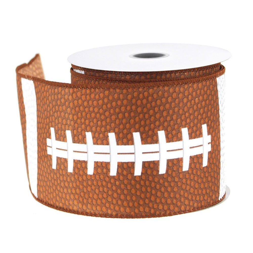 Football Polyster Ribbon Wired Edge, 2-1/2-Inch, 10 Yards