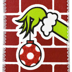 Christmas Monster Hand Brick Wall Wired Ribbon, 2-1/2-inch, 10-yard