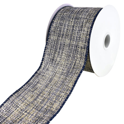 Twinkly Champagne Linen Christmas Wired Edge Ribbon, 2-1/2-Inch, 10-Yard