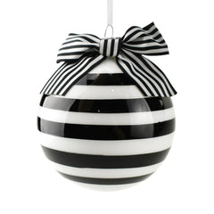 Monochrome Stripes and Dots Christmas Ball Ornaments, 3-1/2-Inch, 2-Piece