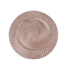 Round Textured Swirl Plastic Charger Plates, 13-Inch, 1-Count