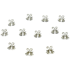Twin Bells Charm Pin Accents, 7/8-Inch, 12-Count - Silver