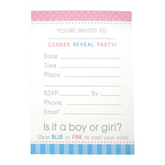 Gender Reveal Party Invitations, 6-Inch, 8-Count