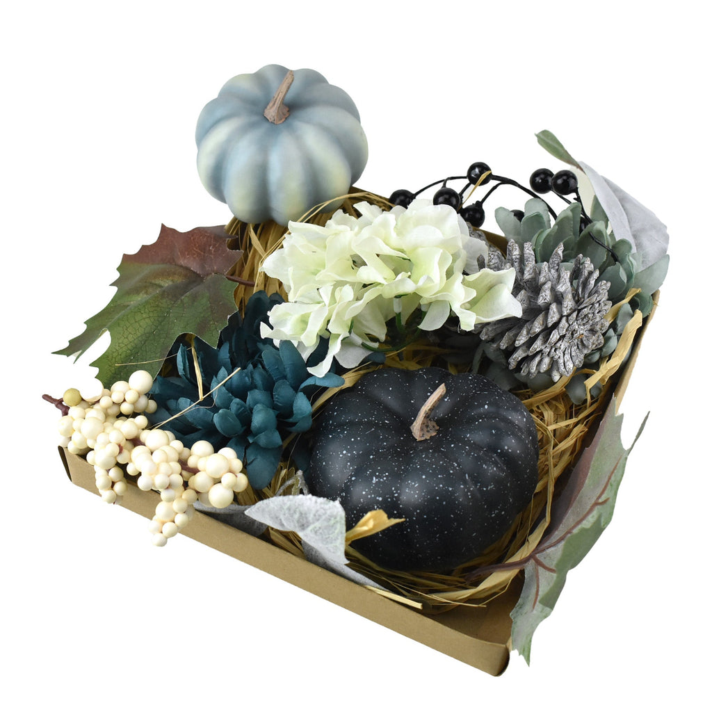 Artificial Pumpkin, Gourd and Pine Cone Box, Assorted Sizes, 13-Piece