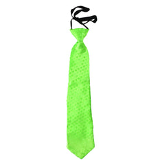Glow in the Dark UV Sequin Party Necktie, 14-Inch - Green