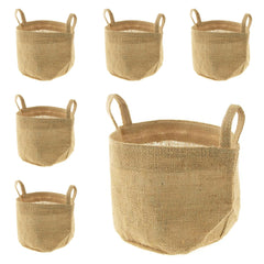 Mini Burlap Tote Favor Bags, 6-1/2-inch, 6-Piece, Large