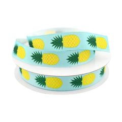 Summer Tropical Pineapples Grosgrain Ribbon, 5/8-inch, 10-yard