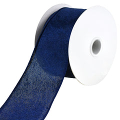 Lush Velvet Wired Ribbon, 2-1/2-Inch, 10-Yard - Navy Blue