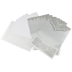 Lace Envelope Accent Laser Cut Blank Invitation, 10-Inch x 7-Inch