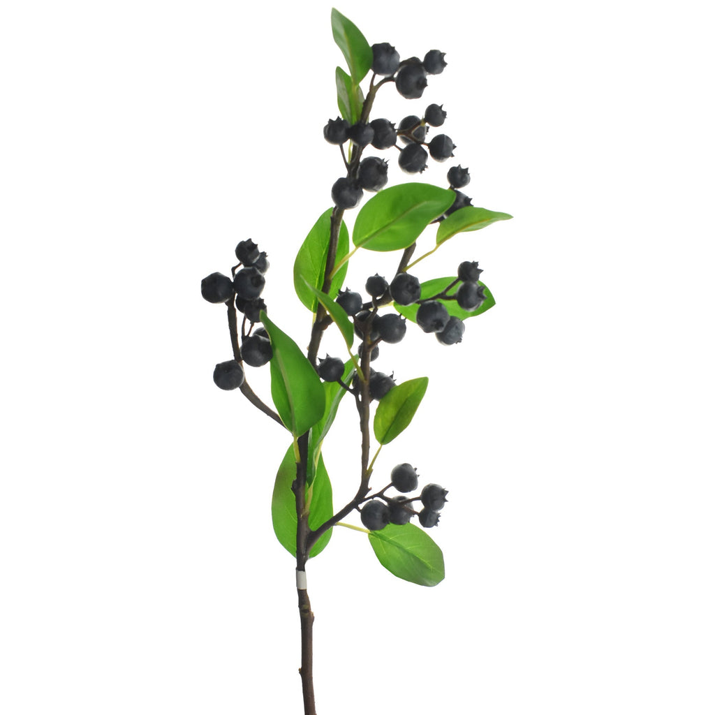 Artificial Blueberry Branch Stem, 19-Inch