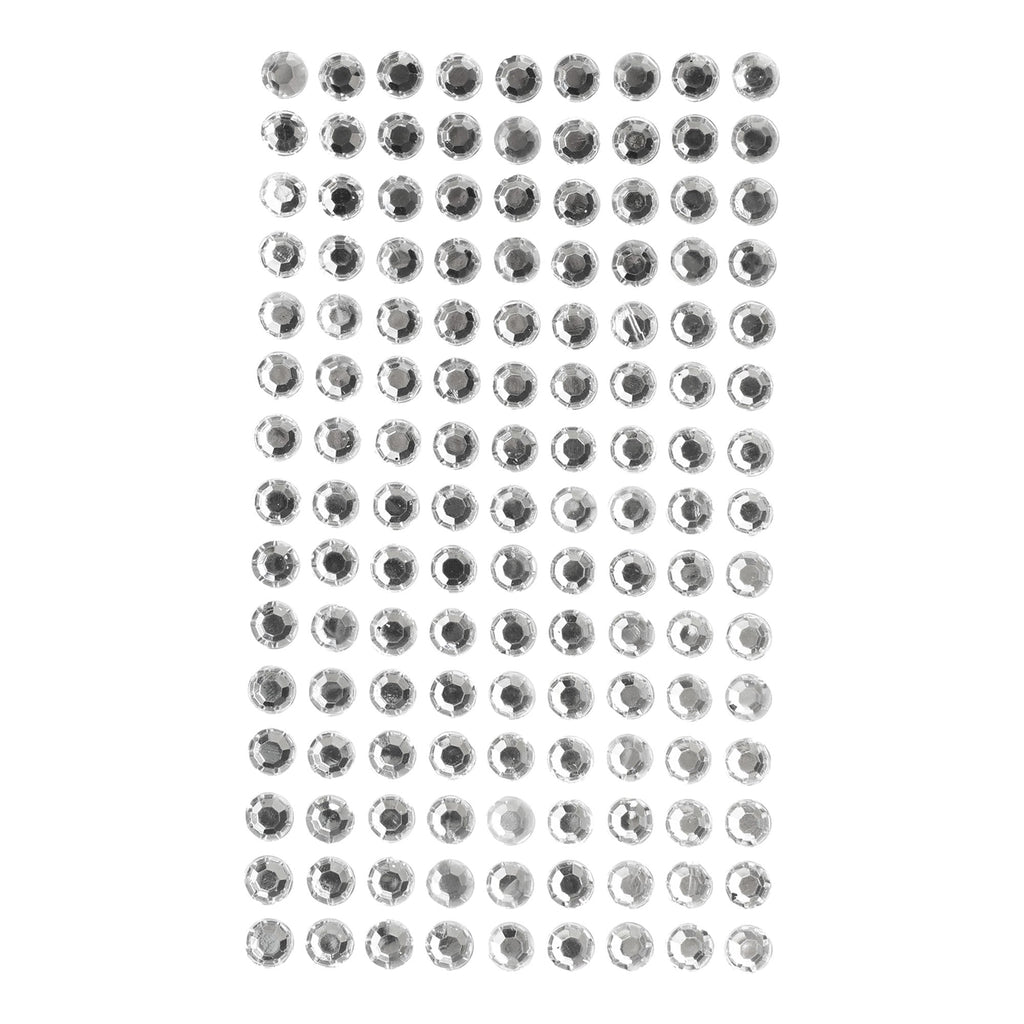 Round Acrylic Gemstone Stickers, 5/16-Inch, 120-Count - Silver