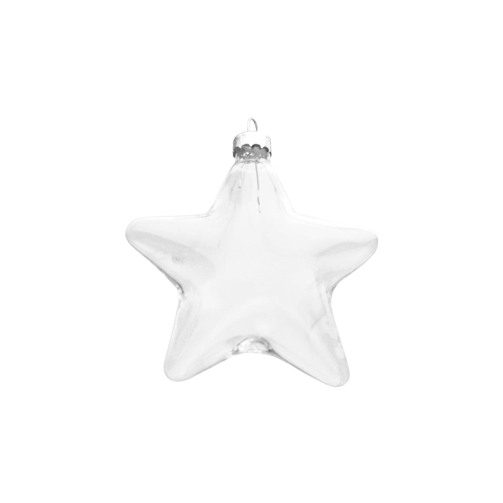 Christmas Fillable Star Glass Ornament, 4-Inch