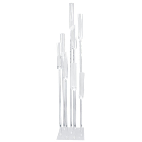 Acrylic Candle Holder Centerpiece, Clear, 8-Cylinder, 54-Inch