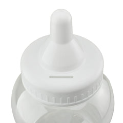 Jumbo Milk Bottle Coin Bank Baby Shower Plastic Container, 15-inch - White