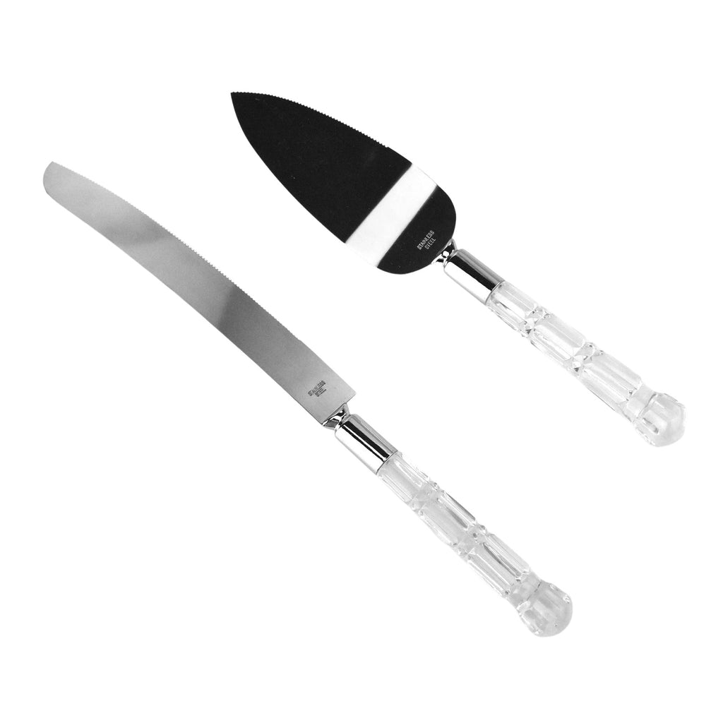 Crystal Wedding Knife and Cake Cutter Set, 13-1/4-Inch, 2-Piece