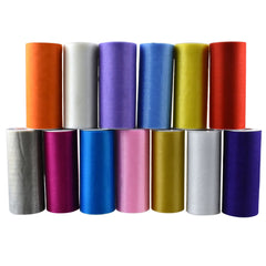 Sheer Organza Solid Color Tulle Roll, 6-inch, 25-yard