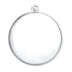 Clear Acrylic Fillable Christmas Ball Ornament, 2-3/8-inch