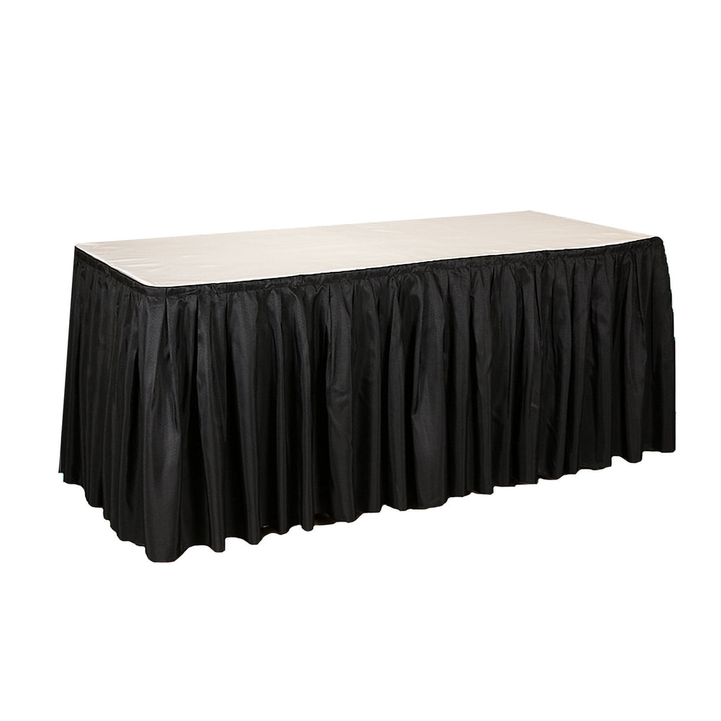 Polyester Pleated Full Length Table Skirt, 17-Feet x 29-Inch