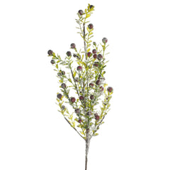 Artificial Iced Berries Stem, 21-Inch