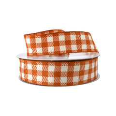 Autumn Buffalo Plaid Wired Ribbon, 7/8-Inch, 10-Yard