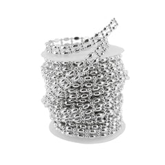 Double Lined Oval Flat Pearl Trim Ribbon, 6mm, 12-Yard